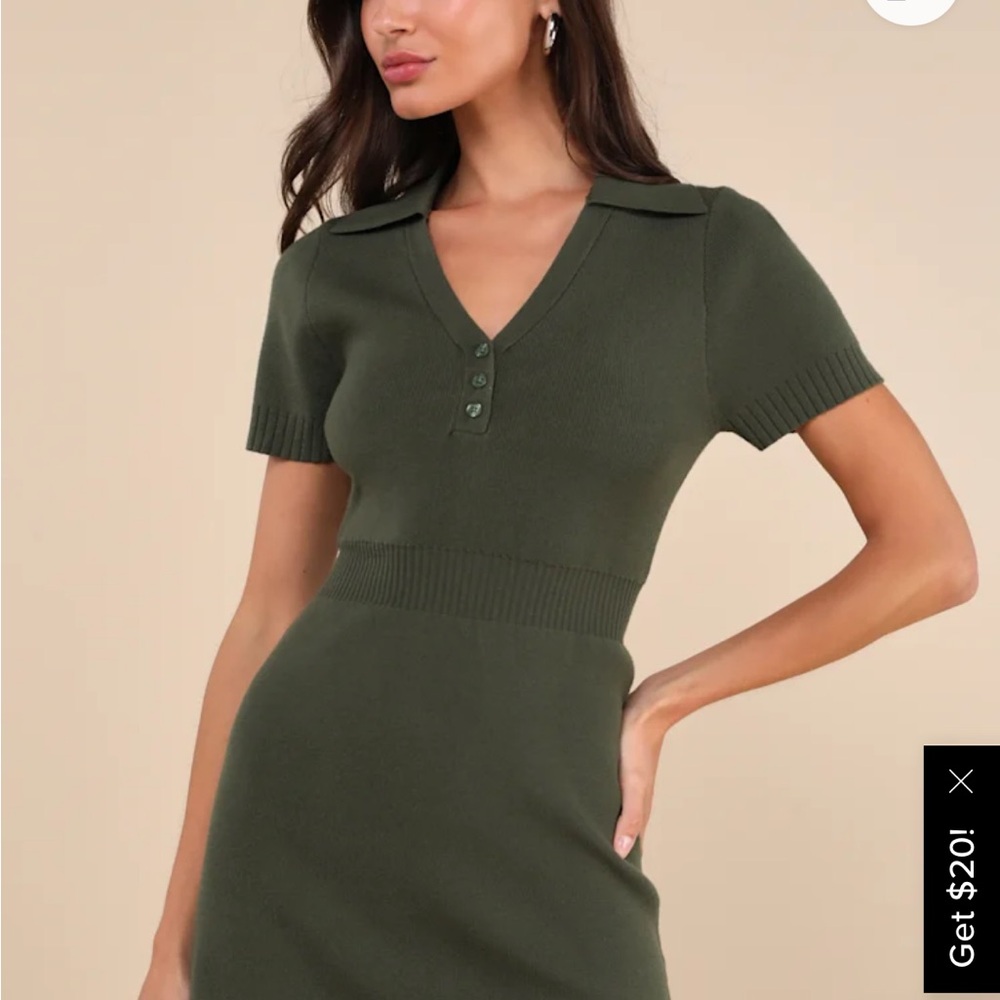Olive Green Knit Dress